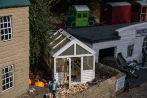 Friends of Bondville volunteer team at work in Bondville Model Village