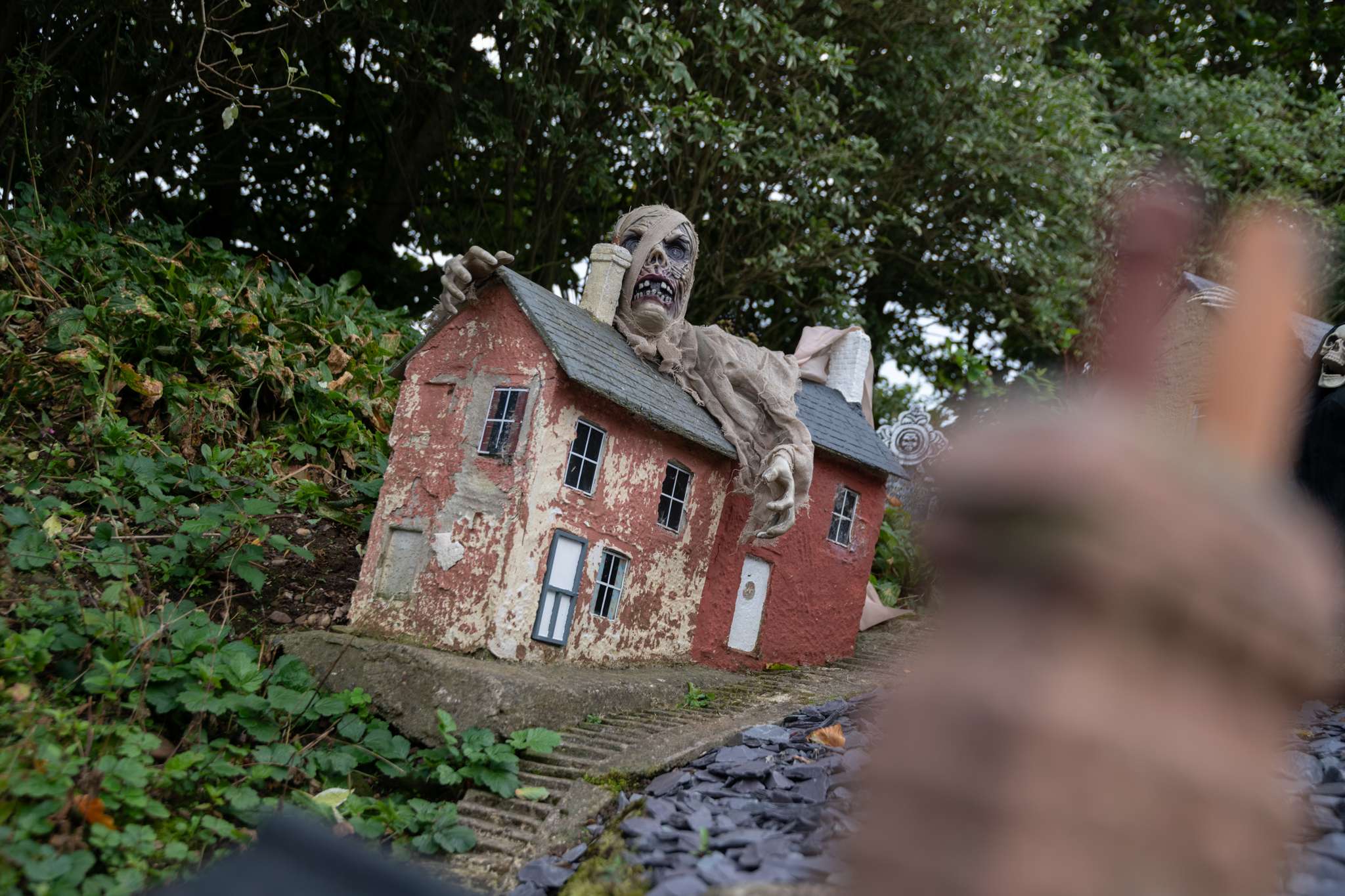 Bondville Model Village Halloween decorations
